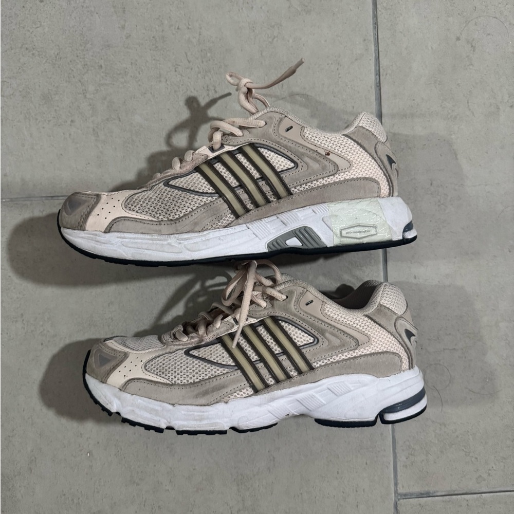 Adidas Cream and Gray Athletic Shoes